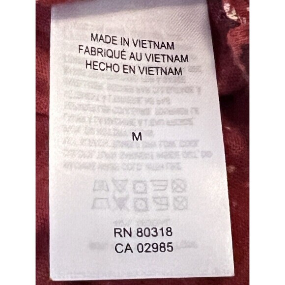 Lucky Brand Boho Bell Sleeve Top Rust Geometric Pattern V-neck Blouse Women Med - Picture 7 of 9